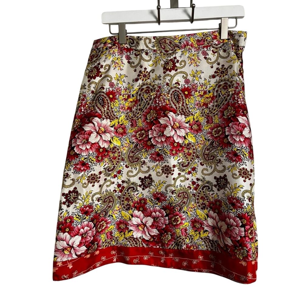 Old Navy Vtg 2005 y2k Silk Bandana Floral Paisley Skirt size 4